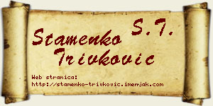Stamenko Trivković vizit kartica